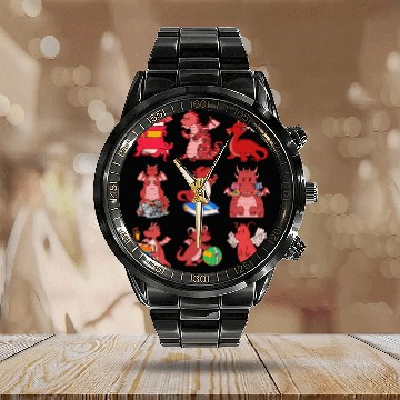 Discover Books Calendar Steel Band Watch, Dragon Book Breathing Papers Pages