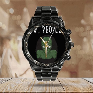 Discover Ew People Scary Alien Shape Calendar Steel Band Watch