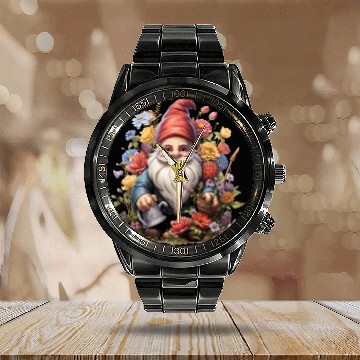 Discover 3D christmas sticker circle Santa Claus Calendar Steel Band Watch