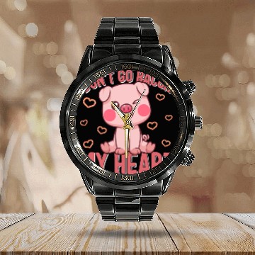 Discover Valentines Day Calendar Steel Band Watch, Don't Go Go Bacon My Heart