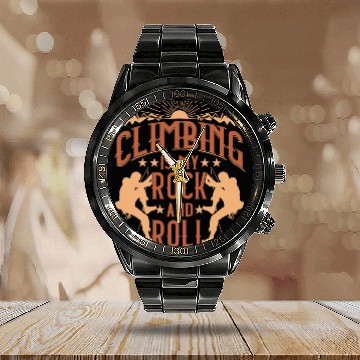 Discover Climbing is my 'rock' and roll Calendar Steel Band Watch