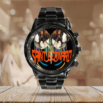 Discover Saint Bernard Dog Dad - Saint Bernard Dad b Calendar Steel Band Watch