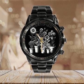 Discover Certified Plant Mom Calendar Steel Band Watch