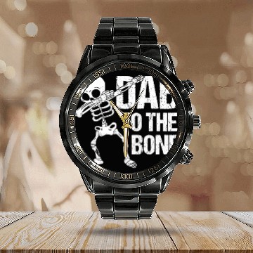 Discover Dab To The Bone Dancing Skeleton Halloween Calendar Steel Band Watch