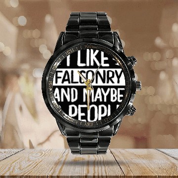 Discover I Like Falconry and Maybe 3 People Falconer Calendar Steel Band Watch