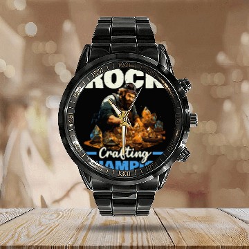 Discover Lapidary Artist Gemstone Stone Collecting Stone Calendar Steel Band Watch