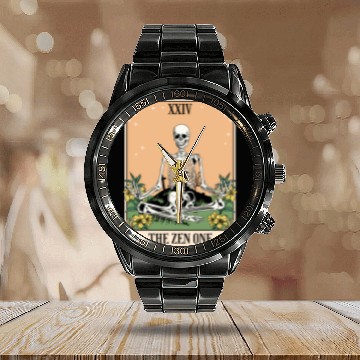 Discover Funny Tarot Card Yoga Meditation Zen Calendar Steel Band Watch