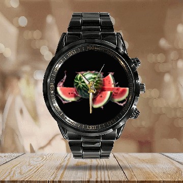 Discover A burst watermelon. Calendar Steel Band Watch