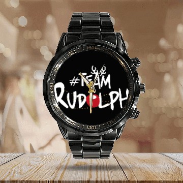 Discover Team Rudolph Funny Christmas Reindeer Lover Meme Calendar Steel Band Watch