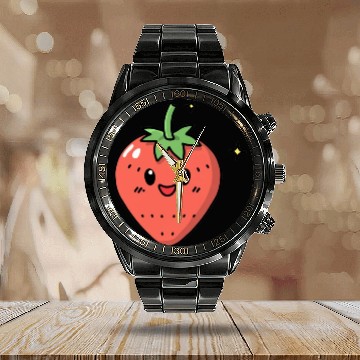 Discover Kawaii Strawberry Calendar Steel Band Watch