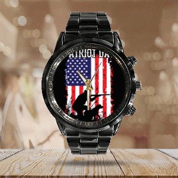 Discover Patriot Day Calendar Steel Band Watch