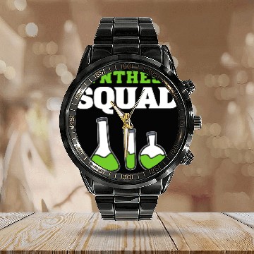Discover Synthesis Squad Chemist Student Gift Calendar Steel Band Watch
