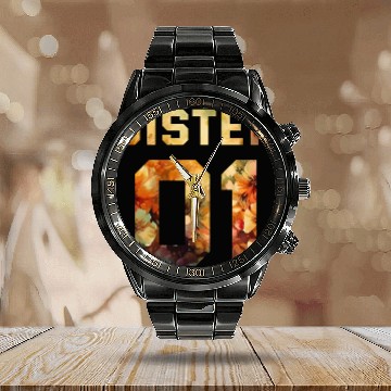 Discover COUPLE FLOWER SISTER 01 Calendar Steel Band Watch