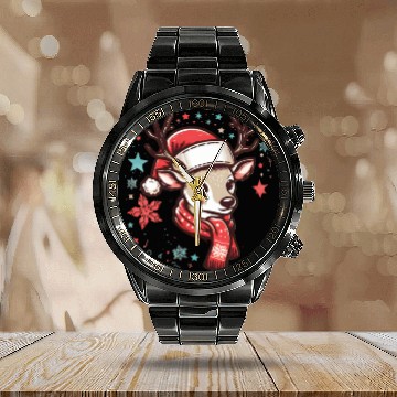 Discover christmas Reindeer Calendar Steel Band Watch