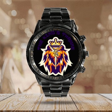 Discover Majestic Lion: The King's Throne Calendar Steel Band Watch