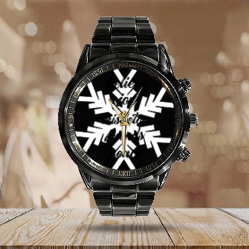 Discover White Snowflake Warm Wishes Calendar Steel Band Watch
