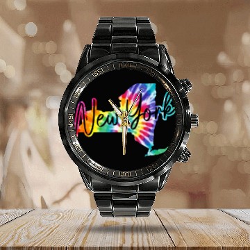 Discover New York City NY NYC Souvenir Gift Calendar Steel Band Watch