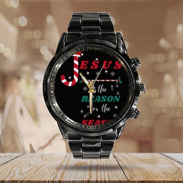 Discover Jesus is the reason for the season Calendar Steel Band Watch