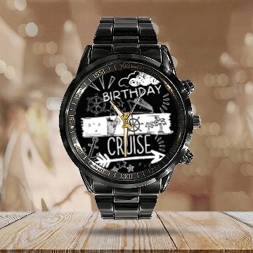 Discover Birthday Cruise Ship Cruise Calendar Steel Band Watch