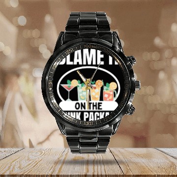 Discover Cruise Ship Blame It On The Drink Package Cruise Calendar Steel Band Watch