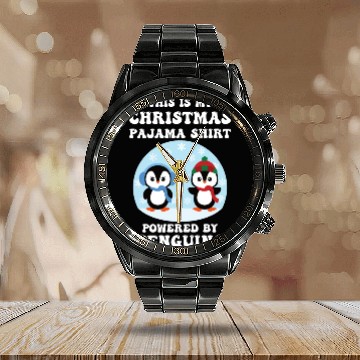 Discover Christmas pajama Calendar Steel Band Watch powered by Penguins