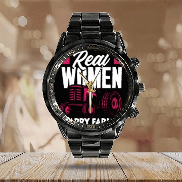 Discover Real Women Marry Farmer Funny Farmer Gift Calendar Steel Band Watch