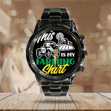 Discover This Is My Farming Calendar Steel Band Watch Funny Farmer Gift