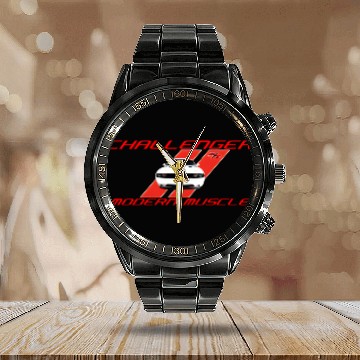 Discover Dodge Challenger Rt Modern Muscle Calendar Steel Band Watch