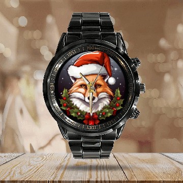 Discover Fox Christmas Calendar Steel Band Watch