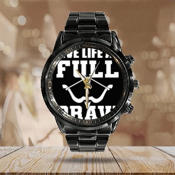 Discover Archery Life Archery Technician Calendar Steel Band Watch