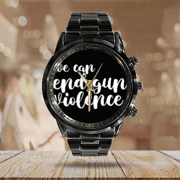 Discover We Can End Gun Violence Awareness Day Wear Orange Calendar Steel Band Watch