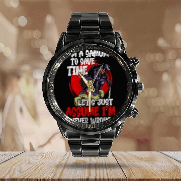 Discover Fighter Martial Arts Fighter Katana Calendar Steel Band Watch