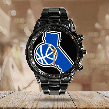Discover California Basketball Warriors Calendar Steel Band Watch