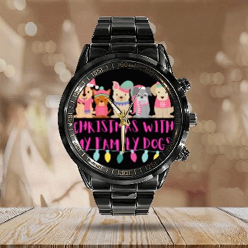 Discover christmas dog lovers mom Calendar Steel Band Watch