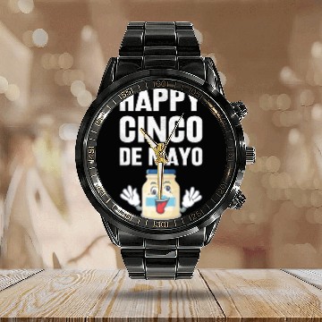 Discover Happy Cinco De Mayo Calendar Steel Band Watch