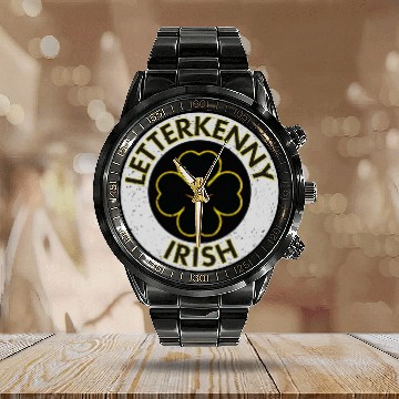 Discover Letterkenny Irish Vintage Calendar Steel Band Watch