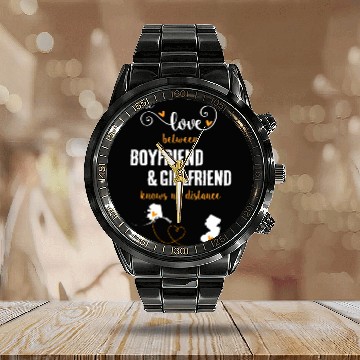 Discover Love Between BF And GF Alaska To New Jersey Gift Calendar Steel Band Watch