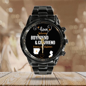 Discover Love Between BF And GF Arkansas To New Jersey Gift Calendar Steel Band Watch