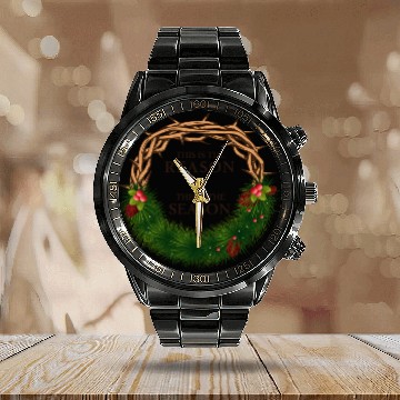 Discover Jesus is King and is the Reason for the Season Calendar Steel Band Watch