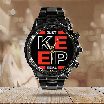 Discover "Crimson Red and Black Combination Calendar Steel Band Watch