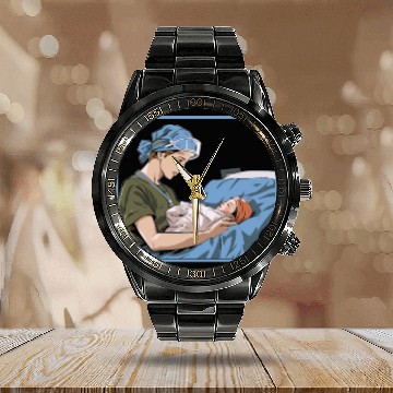 Discover Registered Nurse Medical Medicine Neonatal Nurse Calendar Steel Band Watch