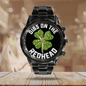 Discover Dibs On The Redhead St Patrick's Day Shamrock Calendar Steel Band Watch