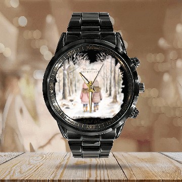 Discover Cute Kids In Winter Wonderland Calendar Steel Band Watch