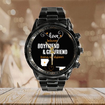 Discover Love Between BF And GF Arkansas To Oklahoma Gift Calendar Steel Band Watch