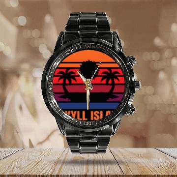 Discover Jekyll Island Vacation Calendar Steel Band Watch