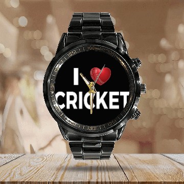 Discover I Love Cricket Calendar Steel Band Watch