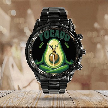 Discover Yocado Peaceful Avocado Calendar Steel Band Watch