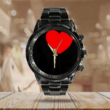 Discover I Love Me Red Heart Self Love Affirmation Calendar Steel Band Watch