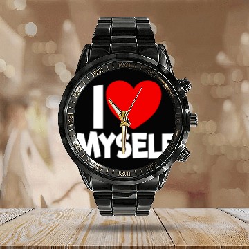 Discover I Love Myself Red Heart Self Love Affirmation Calendar Steel Band Watch