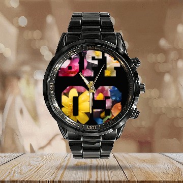 Discover Flower Best Friends for 3 - BFF 03 Calendar Steel Band Watch